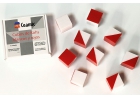 Cubos de Kohs. 9 Cubos de plástico blancos y rojos